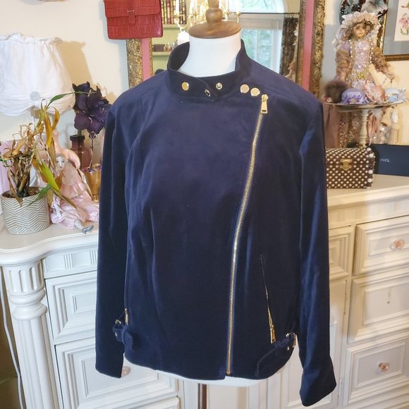 Ralph Lauren Jackets & Blazers - Ralph Lauren Velvet Blue Jacket NWT Sz  14W